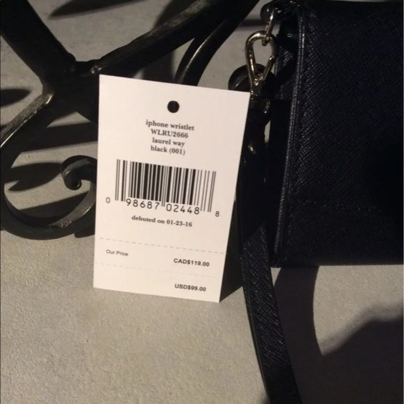 Kate Spade Laurel Way Black Wristlet Wallet Phone NWT - Picture 5 of 6
